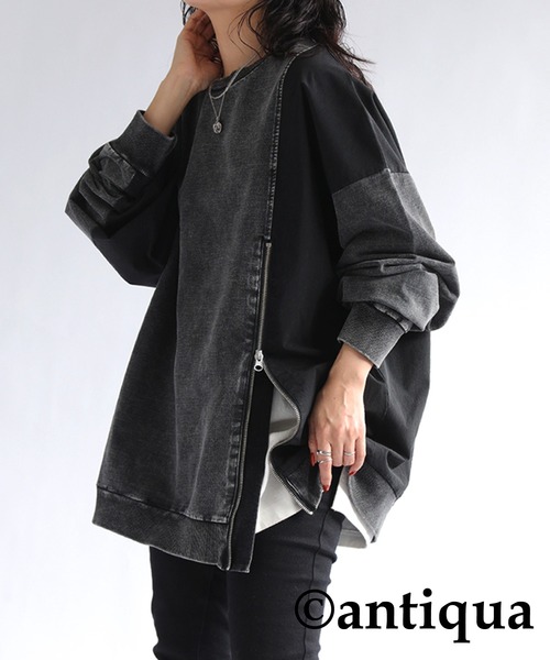 antiqua（アンティカ）の「切替えナイロントップス（Tシャツ/カットソー・レディース・ブルー/ブラック・FREE）」の5枚目の写真