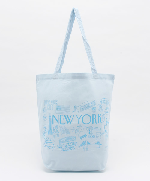 WEGO（ウィゴー）の「WEGO/NYC柄トートバッグ（トートバッグ・レディース・イエロー/パープル/ピンク/ホワイト/サックスブルー/ブラック・FREE）」の4枚目の写真