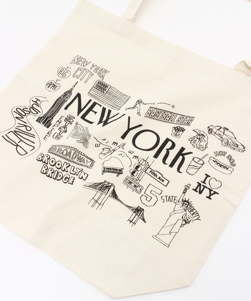 WEGO（ウィゴー）の「WEGO/NYC柄トートバッグ（トートバッグ・レディース・イエロー/パープル/ピンク/ホワイト/サックスブルー/ブラック・FREE）」の11枚目の写真