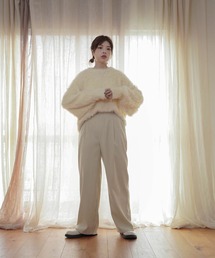 mimi toujours | センターシーム タック ワイド パンツ mimi toujours×itsPeachi(その他パンツ)