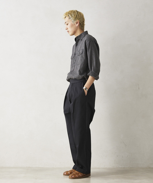 JOURNAL STANDARD relume（ジャーナルスタンダード　レリューム）の「【MICROTEX / マイクロテックス】サイドアジャスターパンツ（その他パンツ・メンズ・ベージュ/ブラック・MEDIUM/LARGE）」の5枚目の写真