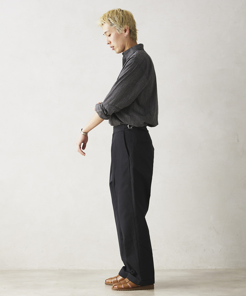 JOURNAL STANDARD relume（ジャーナルスタンダード　レリューム）の「【MICROTEX / マイクロテックス】サイドアジャスターパンツ（その他パンツ・メンズ・ベージュ/ブラック・MEDIUM/LARGE）」の6枚目の写真