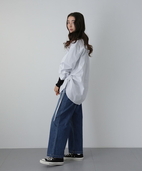 saloon(サルーン)の「SALOON(サルーン)/ サイドリボンシャツ【洗濯機洗い可】(シャツ/ブラウス・レディース・ホワイト/ホワイト系その他/ブルー系その他/ライトブルー・FREE)」の15枚目の写真