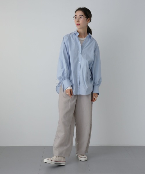 saloon(サルーン)の「SALOON(サルーン)/ サイドリボンシャツ【洗濯機洗い可】(シャツ/ブラウス・レディース・ホワイト/ホワイト系その他/ブルー系その他/ライトブルー・FREE)」の18枚目の写真