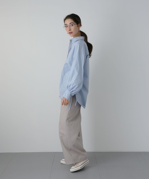 saloon(サルーン)の「SALOON(サルーン)/ サイドリボンシャツ【洗濯機洗い可】(シャツ/ブラウス・レディース・ホワイト/ホワイト系その他/ブルー系その他/ライトブルー・FREE)」の21枚目の写真