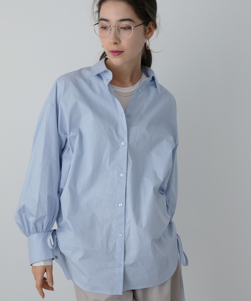 saloon(サルーン)の「SALOON(サルーン)/ サイドリボンシャツ【洗濯機洗い可】(シャツ/ブラウス・レディース・ホワイト/ホワイト系その他/ブルー系その他/ライトブルー・FREE)」の19枚目の写真