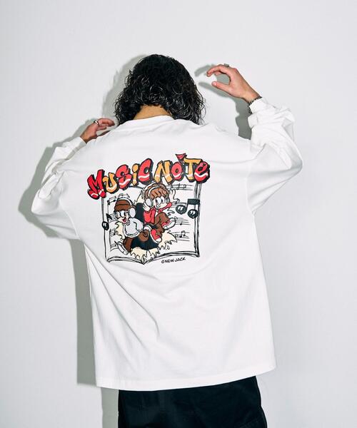 NEW JACK(ニュージャック)の「∴WEGO/別注NEWJACKグラフィックロンT(Tシャツ/カットソー・メンズ・ホワイト/ブラック・MEDIUM/LARGE)」の11枚目の写真