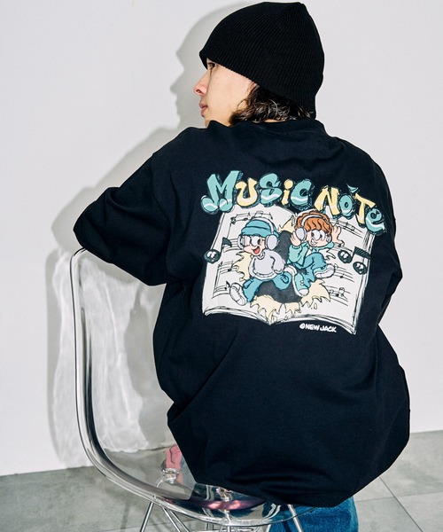 NEW JACK(ニュージャック)の「∴WEGO/別注NEWJACKグラフィックロンT(Tシャツ/カットソー・メンズ・ホワイト/ブラック・MEDIUM/LARGE)」の1枚目の写真