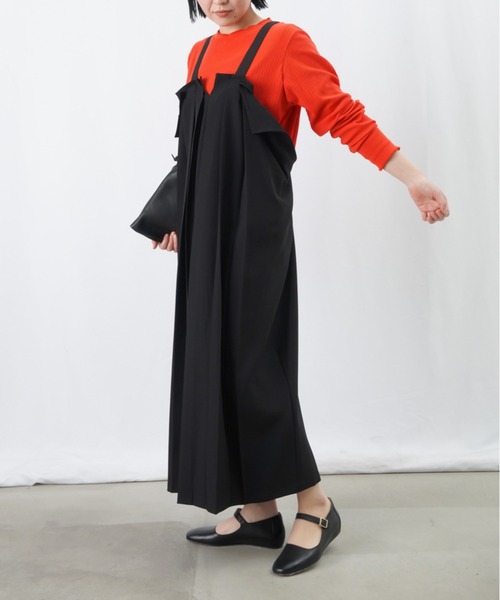 LUCA/LADY LUCK LUCA（ルカ/レディラックルカ）の「LC/LLL プリーツサロペットワンピース（ワンピース・レディース・ブラック/グレー・FREE）」の6枚目の写真