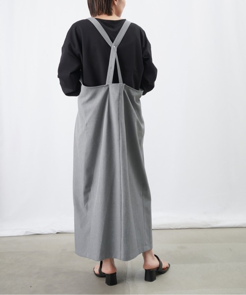 LUCA/LADY LUCK LUCA（ルカ/レディラックルカ）の「LC/LLL プリーツサロペットワンピース（ワンピース・レディース・ブラック/グレー・FREE）」の13枚目の写真