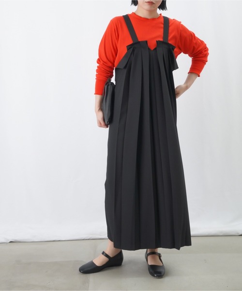 LUCA/LADY LUCK LUCA（ルカ/レディラックルカ）の「LC/LLL プリーツサロペットワンピース（ワンピース・レディース・ブラック/グレー・FREE）」の5枚目の写真