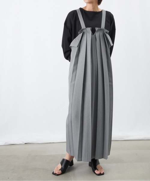 LUCA/LADY LUCK LUCA（ルカ/レディラックルカ）の「LC/LLL プリーツサロペットワンピース（ワンピース・レディース・ブラック/グレー・FREE）」の14枚目の写真