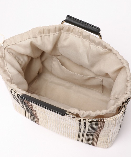 LEPSIM(レプシィム)の「マルチストライプ2WAYバッグ 110678(ショルダーバッグ・レディース・ブルー/アイボリー/ブラウン・ONE SIZE)」の4枚目の写真