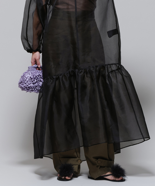IENA LA BOUCLE（イエナラブークル）の「IENA LA BOUCLE シルクオーガンジーL/Wドレス（ワンピース・レディース・ブラック・FREE）」の11枚目の写真