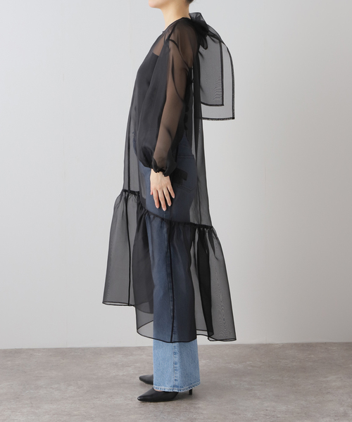 IENA LA BOUCLE（イエナラブークル）の「IENA LA BOUCLE シルクオーガンジーL/Wドレス（ワンピース・レディース・ブラック・FREE）」の14枚目の写真
