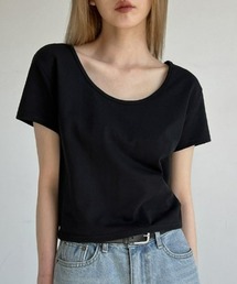 BLACKUP | [MADE] スーザンUネッククロップ半袖Tシャツ(Tシャツ/カットソー)