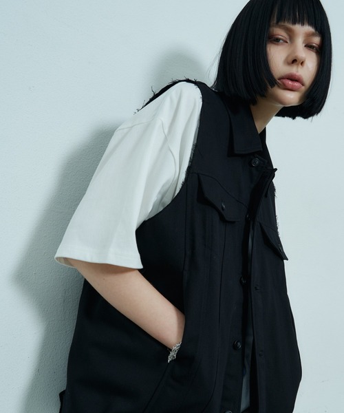 AIVER（アイバー）の「AIVER カットオフツイルノースリーブシャツ 