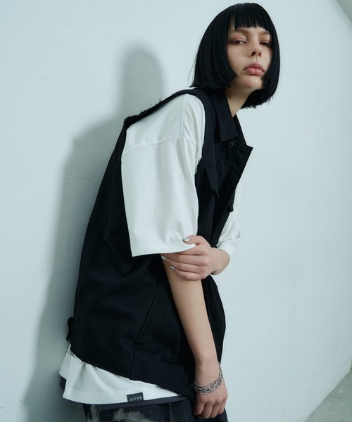 AIVER（アイバー）の「AIVER カットオフツイルノースリーブシャツ 