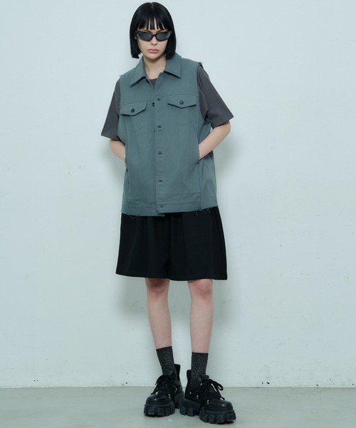 AIVER（アイバー）の「AIVER カットオフツイルノースリーブシャツ 
