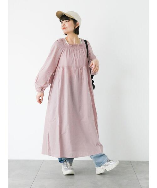 ehka sopo(エヘカソポ)の「スクエアネックワンピース(ワンピース・レディース・ピンク/キナリ/ブラック・F)」の12枚目の写真