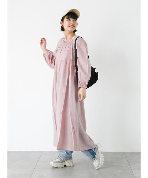 ehka sopo(エヘカソポ)の「スクエアネックワンピース(ワンピース・レディース・ピンク/キナリ/ブラック・F)」の14枚目の写真