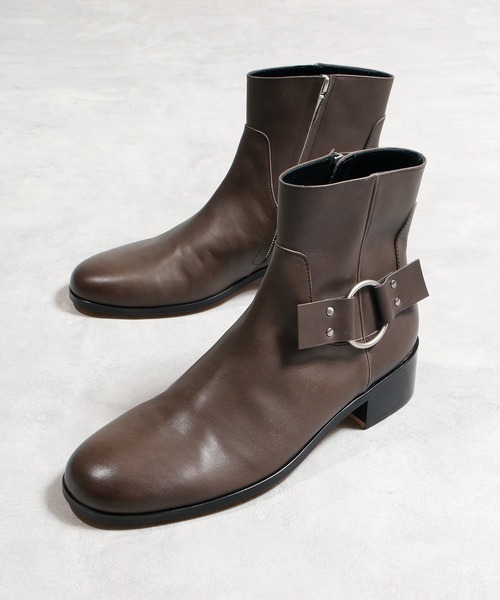 PADRONE パドローネ / BL SIDE ZIP RING BOOTS サイドジップ