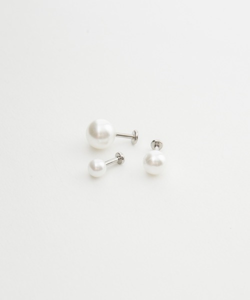 Os accessory(オズアクセサリー)の「【Os】オズ【金属アレルギー対応】8ミリパール14Gボディピアス(ピアス(片耳用)・レディース・ホワイト・FREE)」の4枚目の写真