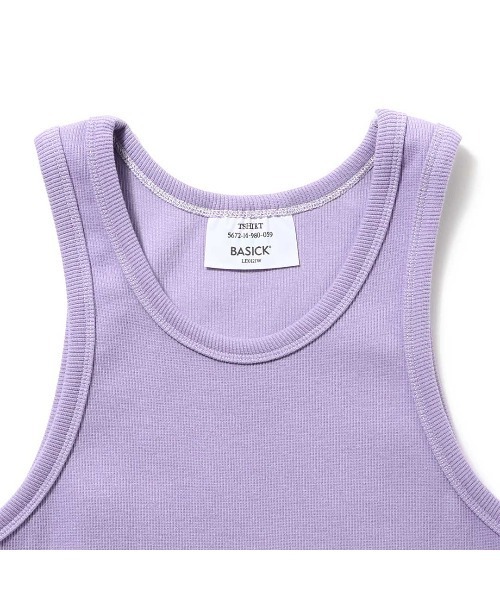 BASICKS（ベイシックス）の「BASICKS Super Fine Organic Rib Tank-top B-0017（タンクトップ・レディース・パープル・MEDIUM）」の2枚目の写真