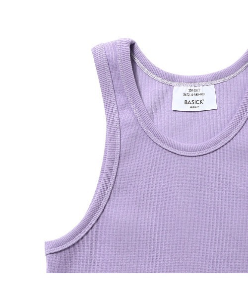 BASICKS（ベイシックス）の「BASICKS Super Fine Organic Rib Tank-top B-0017（タンクトップ・レディース・パープル・MEDIUM）」の3枚目の写真