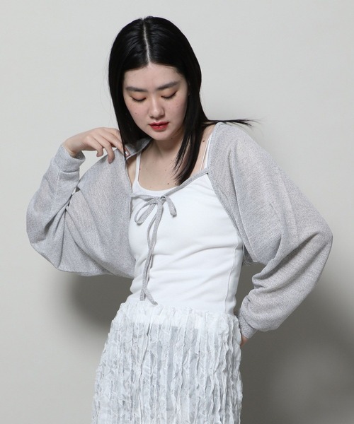 3.3 Field Trip （3.3フィールドトリップ）の「3.3 Field Trip／リボンカーディガン（カーディガン/ボレロ・レディース・ライトグレー/ブラック/ブルー・FREE）」の20枚目の写真