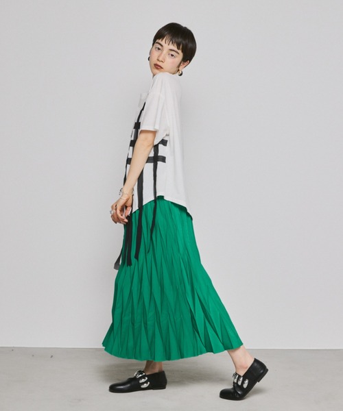 manana suerte（マニャーナスエルテ）の「デザインプリーツロングスカート（スカート・レディース・ブルー/ブラック/グリーン・FREE）」の16枚目の写真