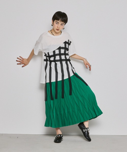 manana suerte（マニャーナスエルテ）の「デザインプリーツロングスカート（スカート・レディース・ブルー/ブラック/グリーン・FREE）」の18枚目の写真