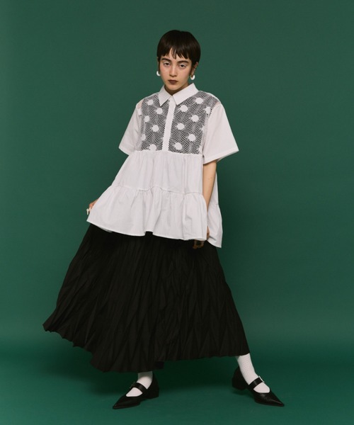 manana suerte（マニャーナスエルテ）の「デザインプリーツロングスカート（スカート・レディース・ブルー/ブラック/グリーン・FREE）」の6枚目の写真