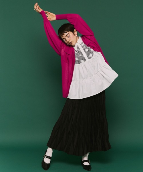 manana suerte（マニャーナスエルテ）の「デザインプリーツロングスカート（スカート・レディース・ブルー/ブラック/グリーン・FREE）」の8枚目の写真