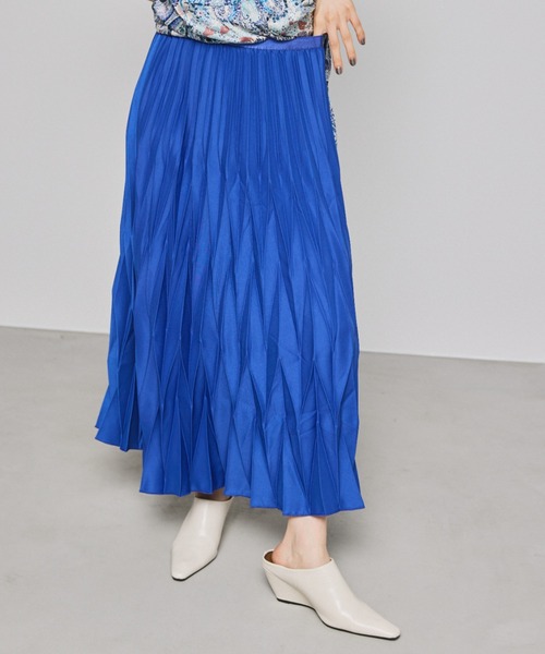 manana suerte（マニャーナスエルテ）の「デザインプリーツロングスカート（スカート・レディース・ブルー/ブラック/グリーン・FREE）」の21枚目の写真