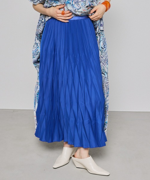 manana suerte（マニャーナスエルテ）の「デザインプリーツロングスカート（スカート・レディース・ブルー/ブラック/グリーン・FREE）」の22枚目の写真