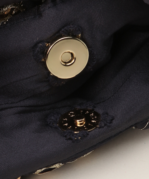 Spick & Span（スピックアンドスパン）の「ne Quittez pas / ヌキテパ POLY DUPIN EMB MINI BAG 012041NA1（ハンドバッグ・レディース・グリーン/ネイビー・MEDIUM）」の10枚目の写真