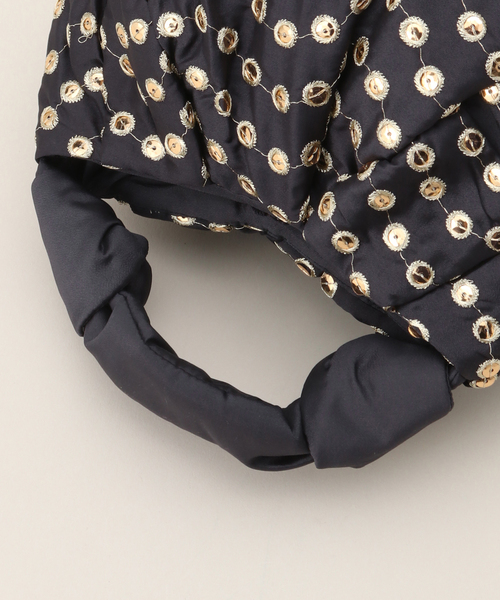 Spick & Span（スピックアンドスパン）の「ne Quittez pas / ヌキテパ POLY DUPIN EMB MINI BAG 012041NA1（ハンドバッグ・レディース・グリーン/ネイビー・MEDIUM）」の12枚目の写真