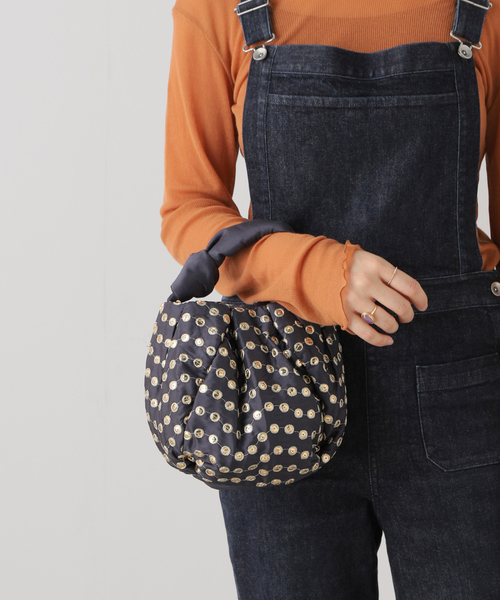 Spick & Span（スピックアンドスパン）の「ne Quittez pas / ヌキテパ POLY DUPIN EMB MINI BAG 012041NA1（ハンドバッグ・レディース・グリーン/ネイビー・MEDIUM）」の16枚目の写真