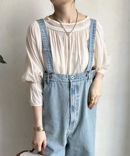 DouDou（ドゥドゥ）の「ライトオンスデニムサロペット（ワンピース