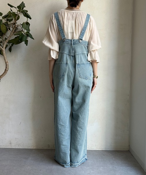 DouDou（ドゥドゥ）の「ライトオンスデニムサロペット（ワンピース