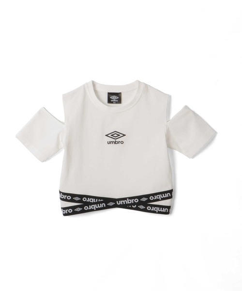 UMBRO（アンブロ）の「【UMBRO】肩あき裾ロゴテープTシャツ（T