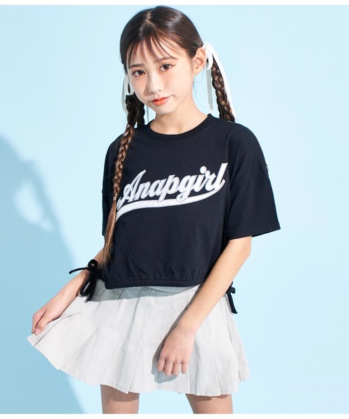 ANAP GiRL（アナップガール）の「サイドドロストリボン肩アキTシャツ