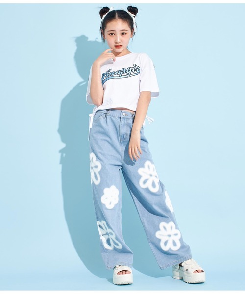 ANAP GiRL（アナップガール）の「サイドドロストリボン肩アキTシャツ