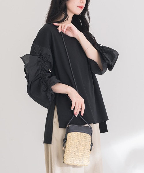 KATHARINE ROSS（キャサリンロス）の「【KATHARINE ROSS】WEB限定 メッシュレザーショルダー（かごバッグ・レディース・ブラック/アイボリー・MEDIUM）」の2枚目の写真