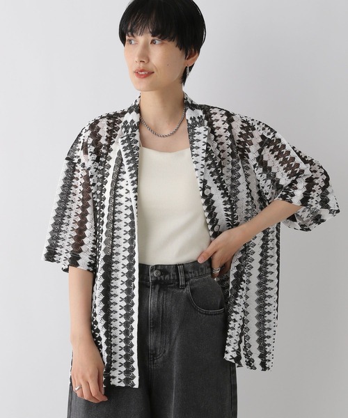 LEPSIM(レプシィム)の「レーシー柄シャツ 116752(シャツ/ブラウス・レディース・ブラック/ブルー・FREE)」の1枚目の写真