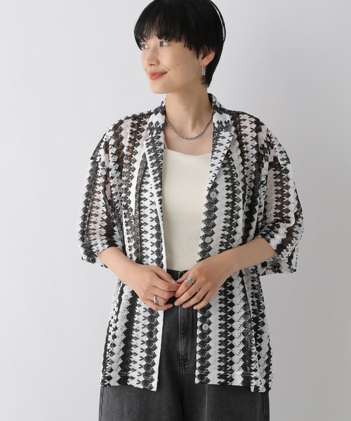 LEPSIM(レプシィム)の「レーシー柄シャツ 116752(シャツ/ブラウス・レディース・ブラック/ブルー・FREE)」の18枚目の写真