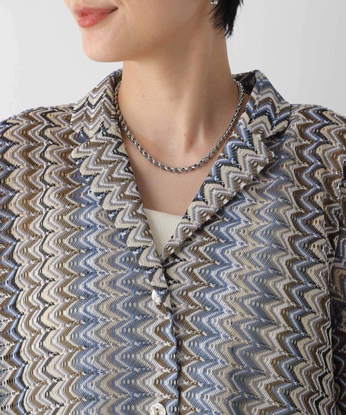 LEPSIM(レプシィム)の「レーシー柄シャツ 116752(シャツ/ブラウス・レディース・ブラック/ブルー・FREE)」の6枚目の写真