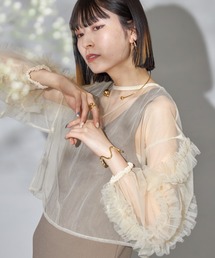 each | 【前後2WAY】袖フリルチュールブラウス(シャツ/ブラウス)