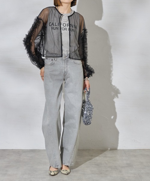 each（イーチ）の「【前後2WAY】袖フリルチュールブラウス（シャツ/ブラウス・レディース・グレイッシュベージュ/ブラック/アイボリー・FREE）」の8枚目の写真